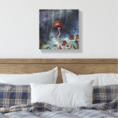 マッシュルームガーデンフォレスト キャンバスプリント (インサイチュ (寝室))