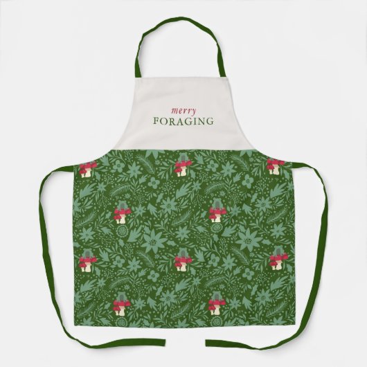 マッシュルームクリスマスコテージコア エプロン (正面)