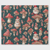 マッシュルームクリスマスサンタ ラッピングペーパー (フラット)