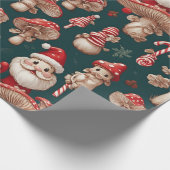 マッシュルームクリスマスサンタ ラッピングペーパー (角)