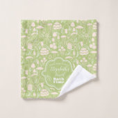 マッシュルームグリーンクリーム バスタオルセット (ウォッシュタオル)