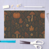 マッシュルームコテージお洒落ーウォーターカラーフォレスト 薄葉紙 (クラフト)