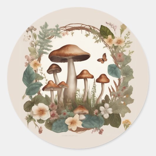 マッシュルームコテージコア ラウンドシール (正面)