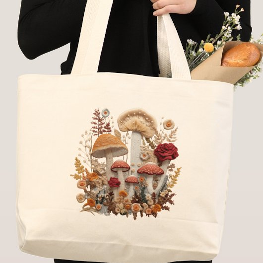 マッシュルームコテージコア ラージトートバッグ