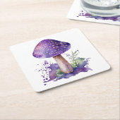 マッシュルームコースター スクエアペーパーコースター (アングル)