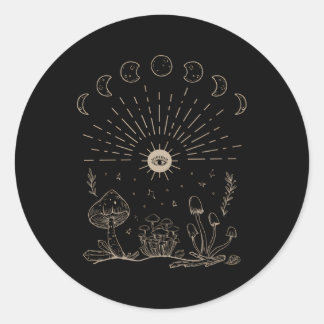 マッシュルームダークアカデミアエステティッククリスタルコテージ ラウンドシール