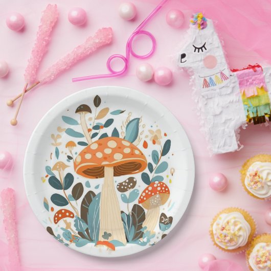 マッシュルームデイ魔法 ペーパープレート (パーティー)