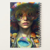 マッシュルームトリップ（幻覚体験）のようなビジョンAI生成アート プランナー手帳 (裏面)