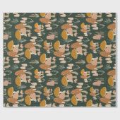 マッシュルームトースツールウッドランドコテージコアグリーン ラッピングペーパー (フラット)