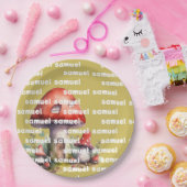 マッシュルームハウスお洒落名前をカスタムする ペーパープレート (パーティー)