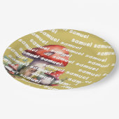 マッシュルームハウスお洒落名前をカスタムする ペーパープレート (アングル)