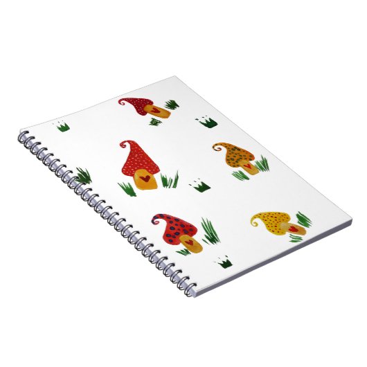 マッシュルームハウスウォーターカラーアートノート ノートブック (右側)