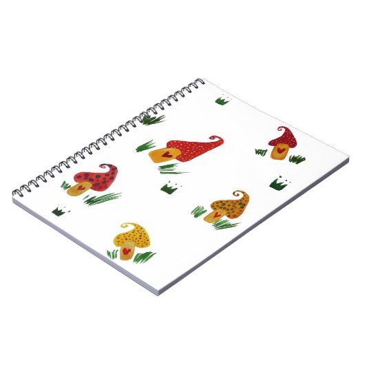 マッシュルームハウスウォーターカラーアートノート ノートブック (左側)