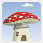 マッシュルームハウススクエアステッカー スクエアシール (正面)