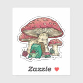 マッシュルームハウス付きコテージコアカエル シール (シート)