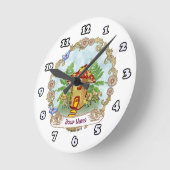 マッシュルームハウス ラウンド壁時計 (傾斜)