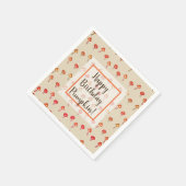 マッシュルームハッピーバースデー秋アート紙ナプキン スタンダードカクテルナプキン (角)