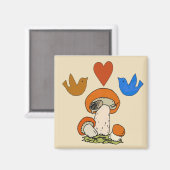 マッシュルームハート マグネット (正面/裏面)