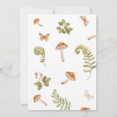 マッシュルームバタフライとイチゴ赤ちゃんシャワー 招待状 (裏面)