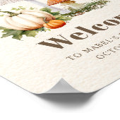 マッシュルームバタフライウッドランドカボチャ赤ちゃんシャワー ポスター (角)