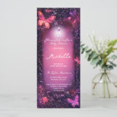 マッシュルームバタフライエンチャントフォレストスクロールベビー 招待状 (スタンド正面)