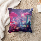 マッシュルームバンガローネオン壁紙、ギフト、枕、 クッション (ブランケット)