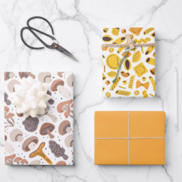 マッシュルームパスタ食料品 ラッピングペーパーシート