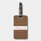 マッシュルームパターンアート名前をカスタムするラゲッジタグ ラゲッジタグ (裏面縦)