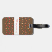 マッシュルームパターンアート名前をカスタムするラゲッジタグ ラゲッジタグ (裏面横)