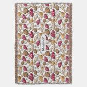 マッシュルームパターン名前をカスタムする投げ毛布 スローブランケット (正面縦)