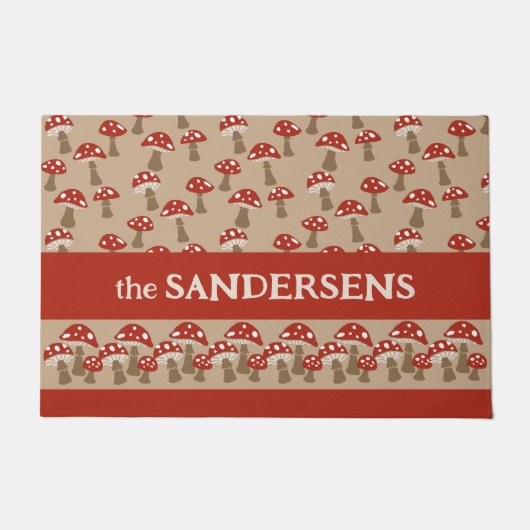 マッシュルームパーソナライズされたドアマット ドアマット (正面)