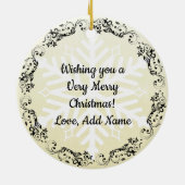 マッシュルームピザのリアルな食品クリスマス セラミックオーナメント (裏面)