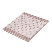 マッシュルームピンクの花柄 タイル (側面)