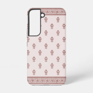 マッシュルームピンクの花柄 SAMSUNG GALAXY S22ケース