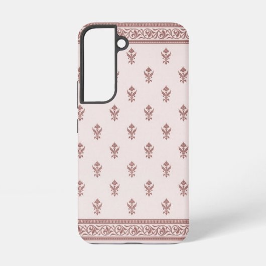 マッシュルームピンクの花柄 SAMSUNG GALAXYケース (裏面)