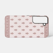 マッシュルームピンクの花柄 SAMSUNG GALAXYケース (裏面横)