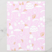 マッシュルームピンク文房具紙 (裏面)