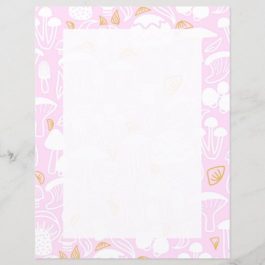 マッシュルームピンク文房具紙 (正面)