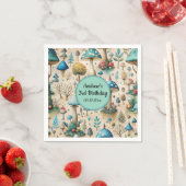 マッシュルームフェアリーランドバースデーパーティー スタンダードカクテルナプキン (インサイチュ)