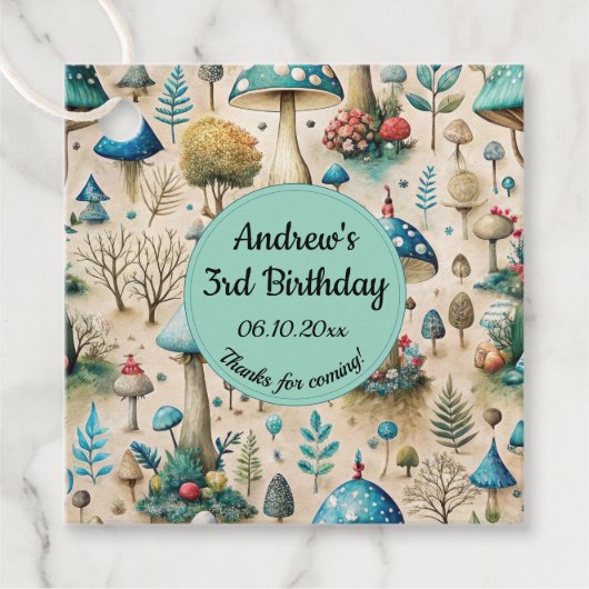 マッシュルームフェアリーランドバースデーパーティー フェイバータグ (正面)