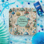 マッシュルームフェアリーランドバースデーパーティー ペーパープレート (パーティー)