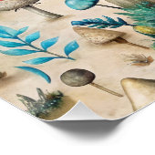 マッシュルームフェアリーランドベビーシャワーウェルカムサイン ポスター (コーナー)