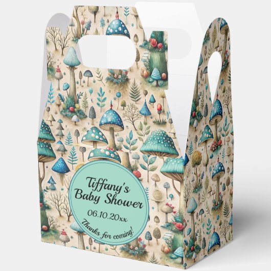 マッシュルームフェアリーランドベビーシャワー フェイバーボックス (見開き)