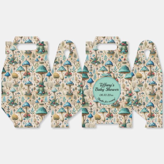 マッシュルームフェアリーランドベビーシャワー フェイバーボックス (見開き)