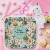 マッシュルームフェアリーランドベビーシャワー ペーパープレート (パーティー)