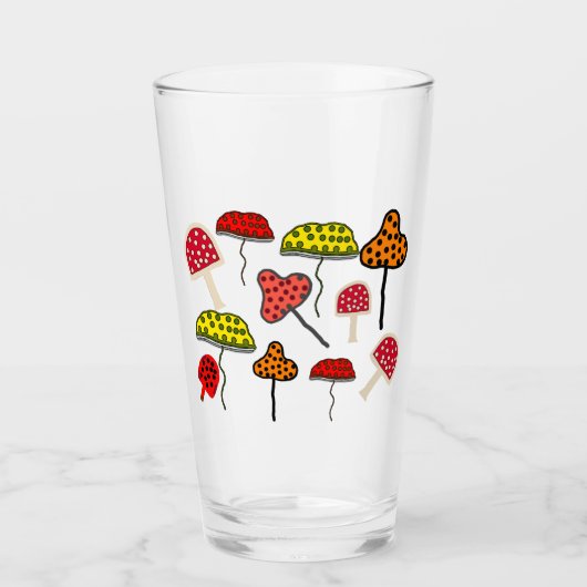 マッシュルームフェストガラスタンブラー タンブラーグラス (正面)
