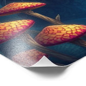 マッシュルームフォレストマジカルファンタジー猫 フォトプリント (角)