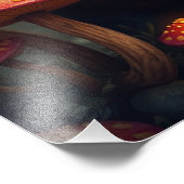 マッシュルームフォレストマジカルファンタジー猫 フォトプリント            (角)