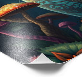 マッシュルームフォレストマジカルファンタジー猫 フォトプリント            (角)