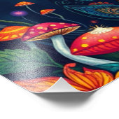 マッシュルームフォレストマジカルファンタジー猫 フォトプリント            (角)